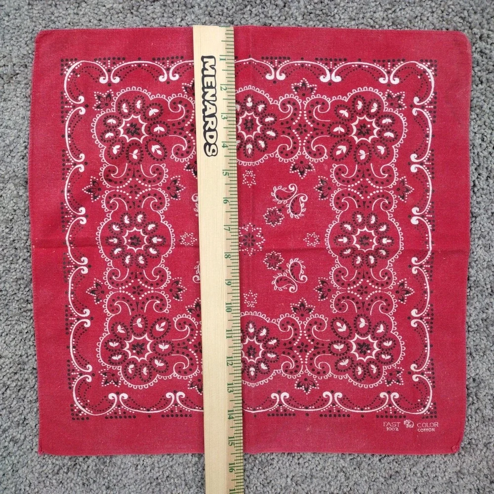 Vtg 50s 60s Elephant Trunk Up Bandana Indigo Red Selvedge Cotton Workwear #1841